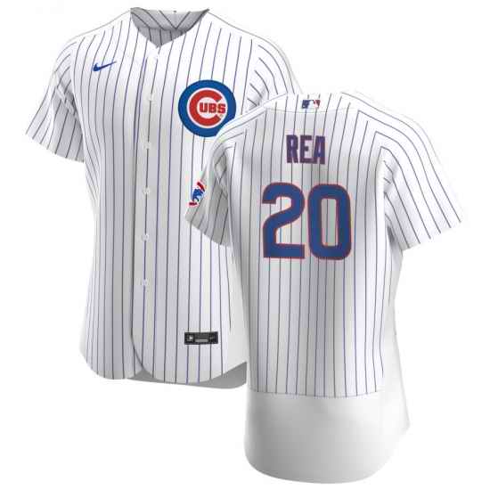 Men Chicago Cubs 20 Colin Rea Men Nike White Home 2020 Flex Base Player Jersey